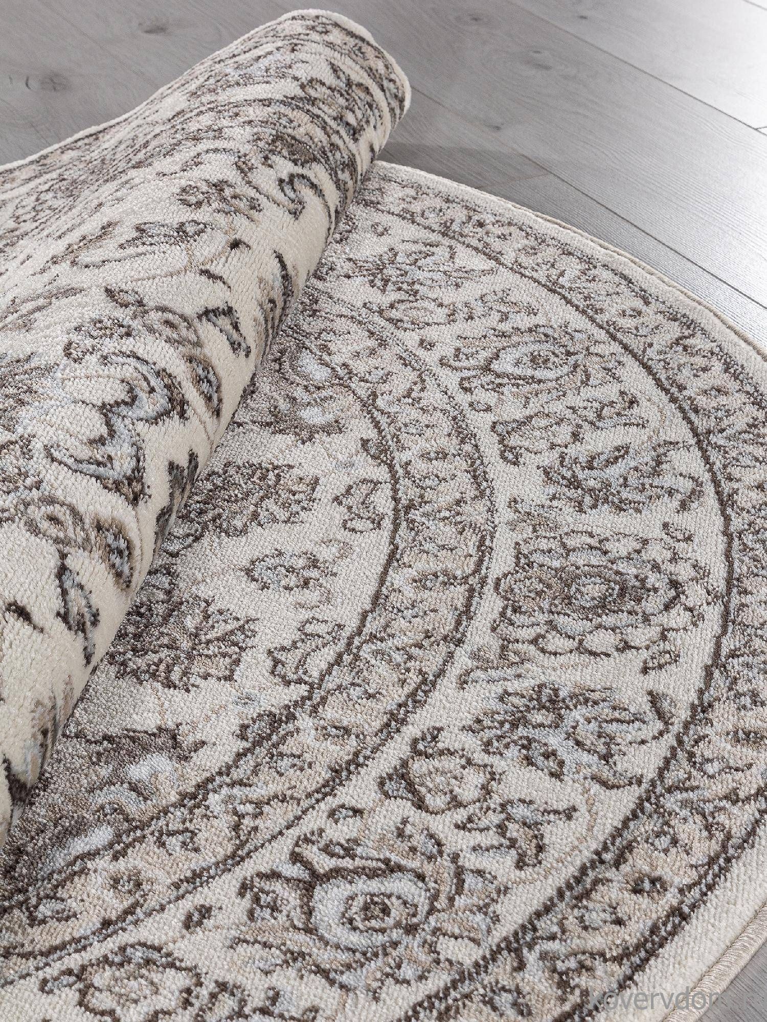 Ковер LUXE L009 CREAM-BROWN Круг Ковер LUXE L009 CREAM-BROWN Круг