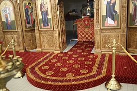 Персидский полушерстяное ковровое покрытие с укладкой в храм