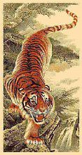 Шерстяной пейзажный ковер из шерсти Chinggis Тигр 4S009-012А