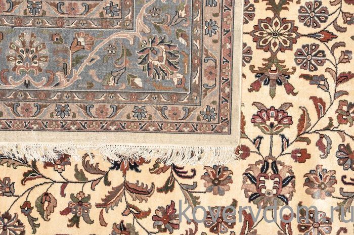 Ковер ручной работы 100% шерсть Kashan 10-60 Creme Blue Ковер ручной работы 100% шерсть Kashan 10-60 Creme Blue