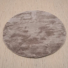 Ковер с длинным ворсом коричневый из искусственного меха Chic 1000A BROWN_3000 круг