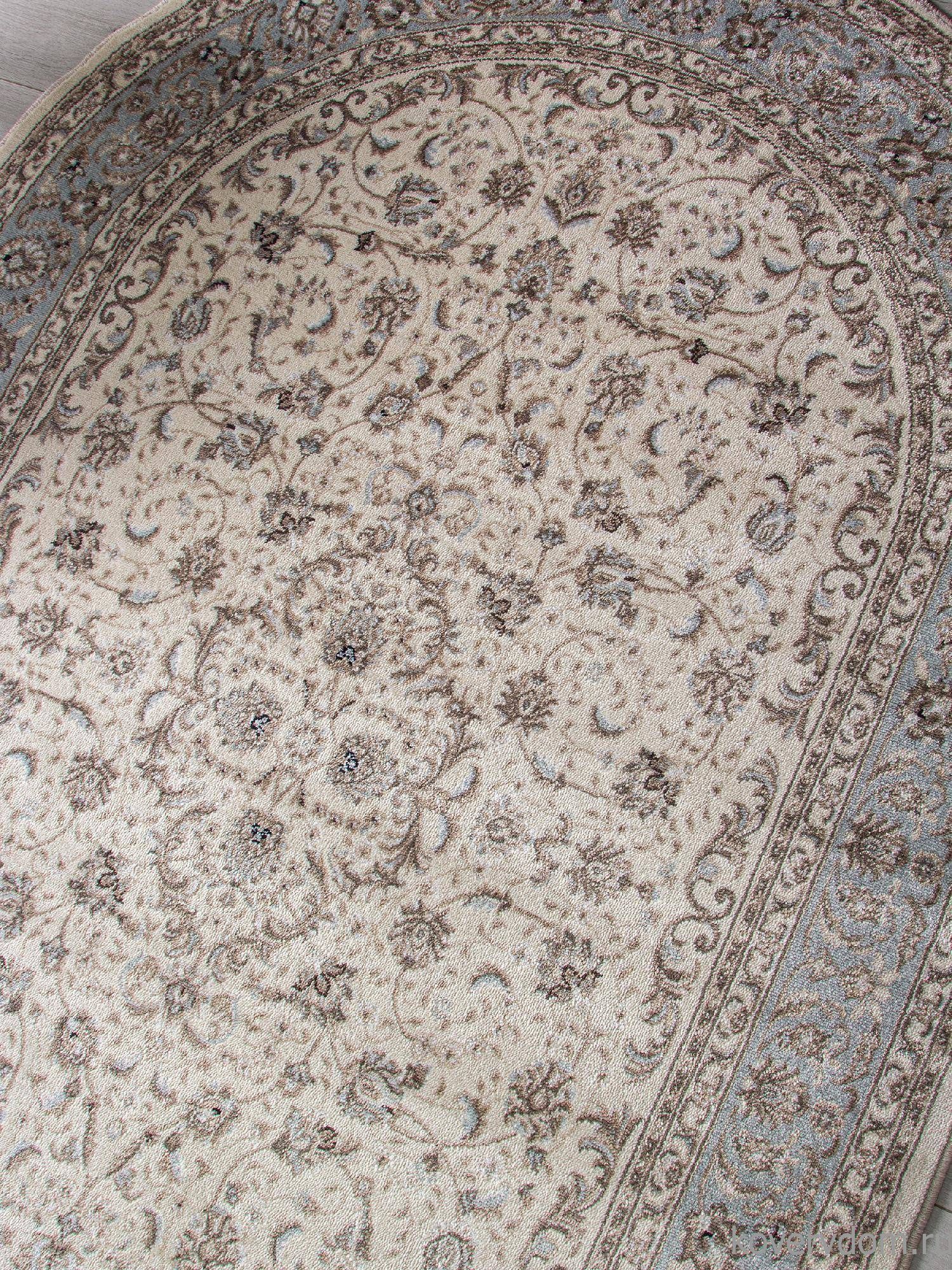 Ковер VALENCIA DELUXE F014 CREAM-L.BLUE Овал Ковер VALENCIA DELUXE F014 CREAM-L.BLUE Овал