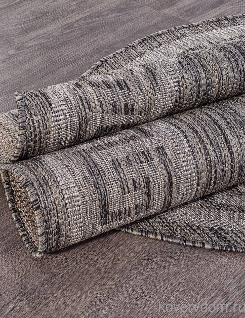 Ковер циновка VEGAS S002 DARK GRAY Овал