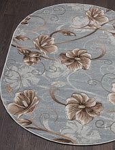 Ковер MEGA CARVING 1059 L.BLUE-BROWN Овал