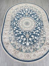 Ковер ZARINA A050B D.BLUE / CREAM Овал