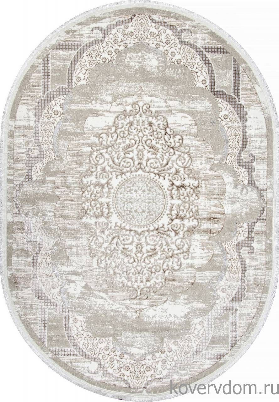 Ковер ALFANI Q018A VIZON FDY / CREAM SHRINK Овал Ковер ALFANI Q018A VIZON FDY / CREAM SHRINK Овал