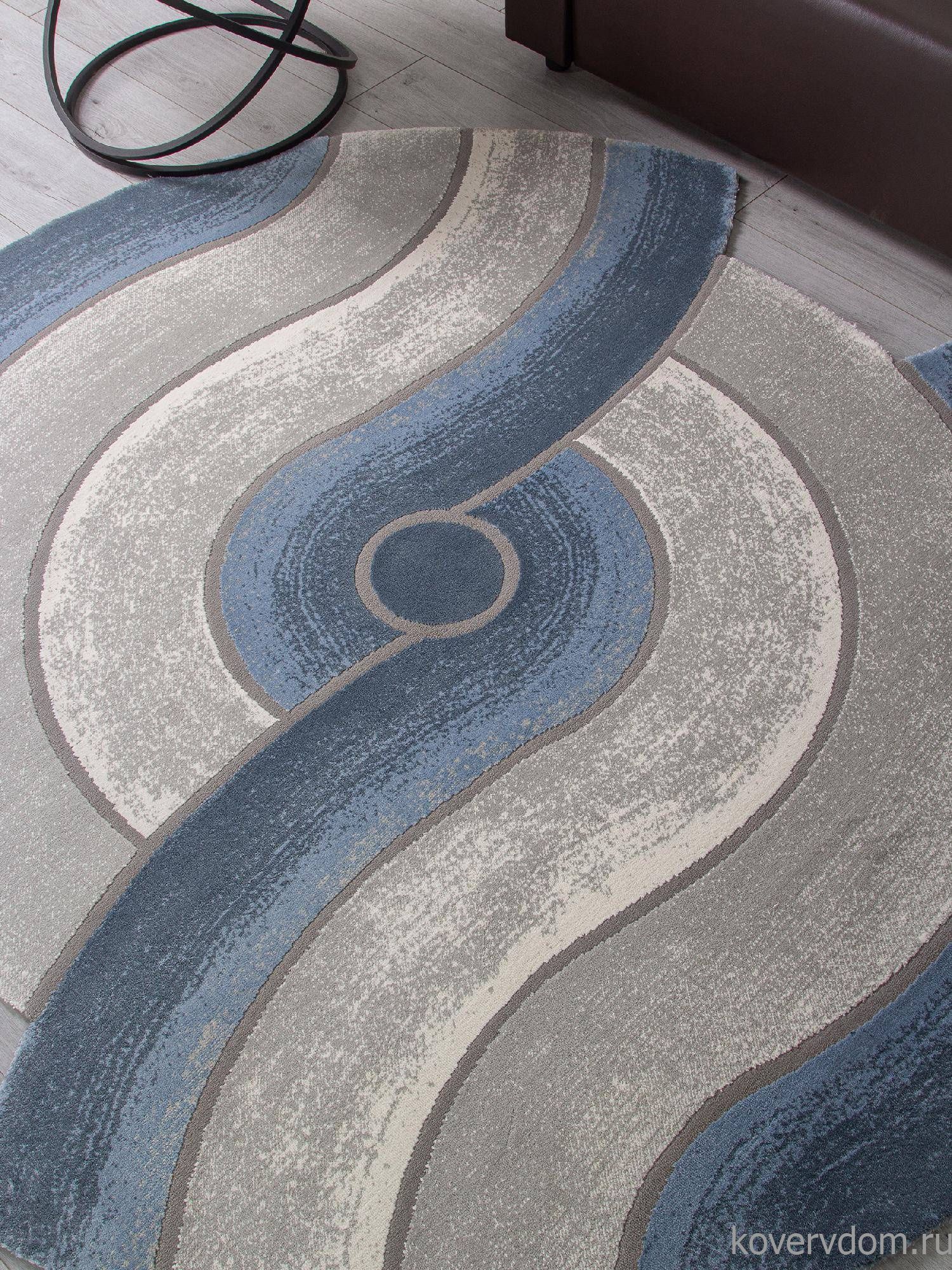 Ковер SAFIR 00836T GREY / BLUE Круг