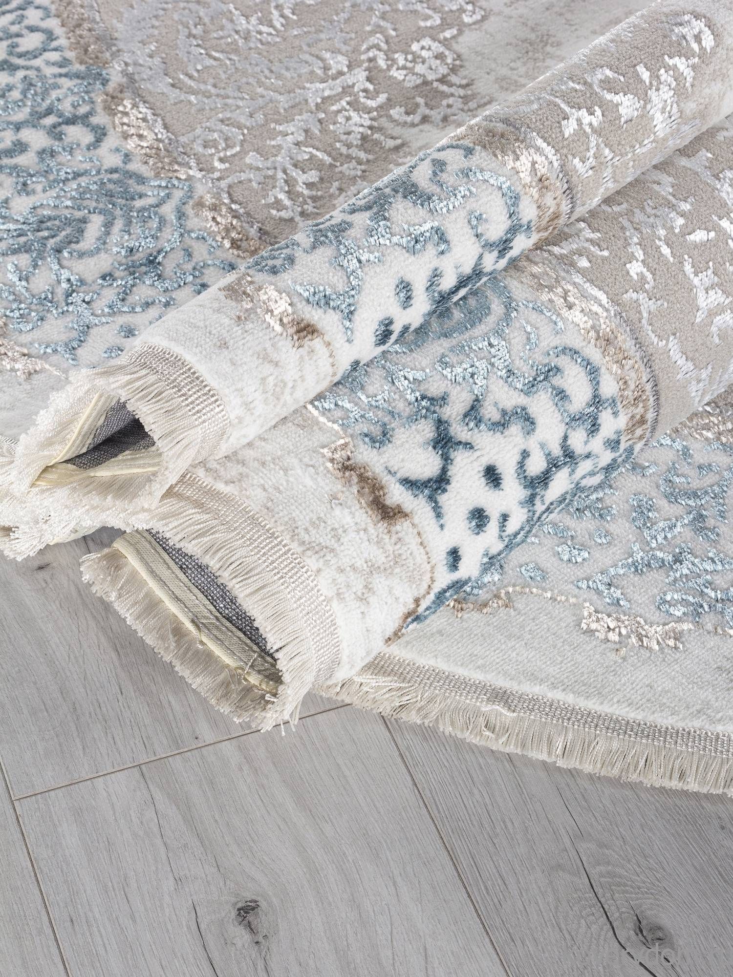 Ковер EFSAN L270A CREAM SHRINK / BLUE FDY Овал Ковер EFSAN L270A CREAM SHRINK / BLUE FDY Овал