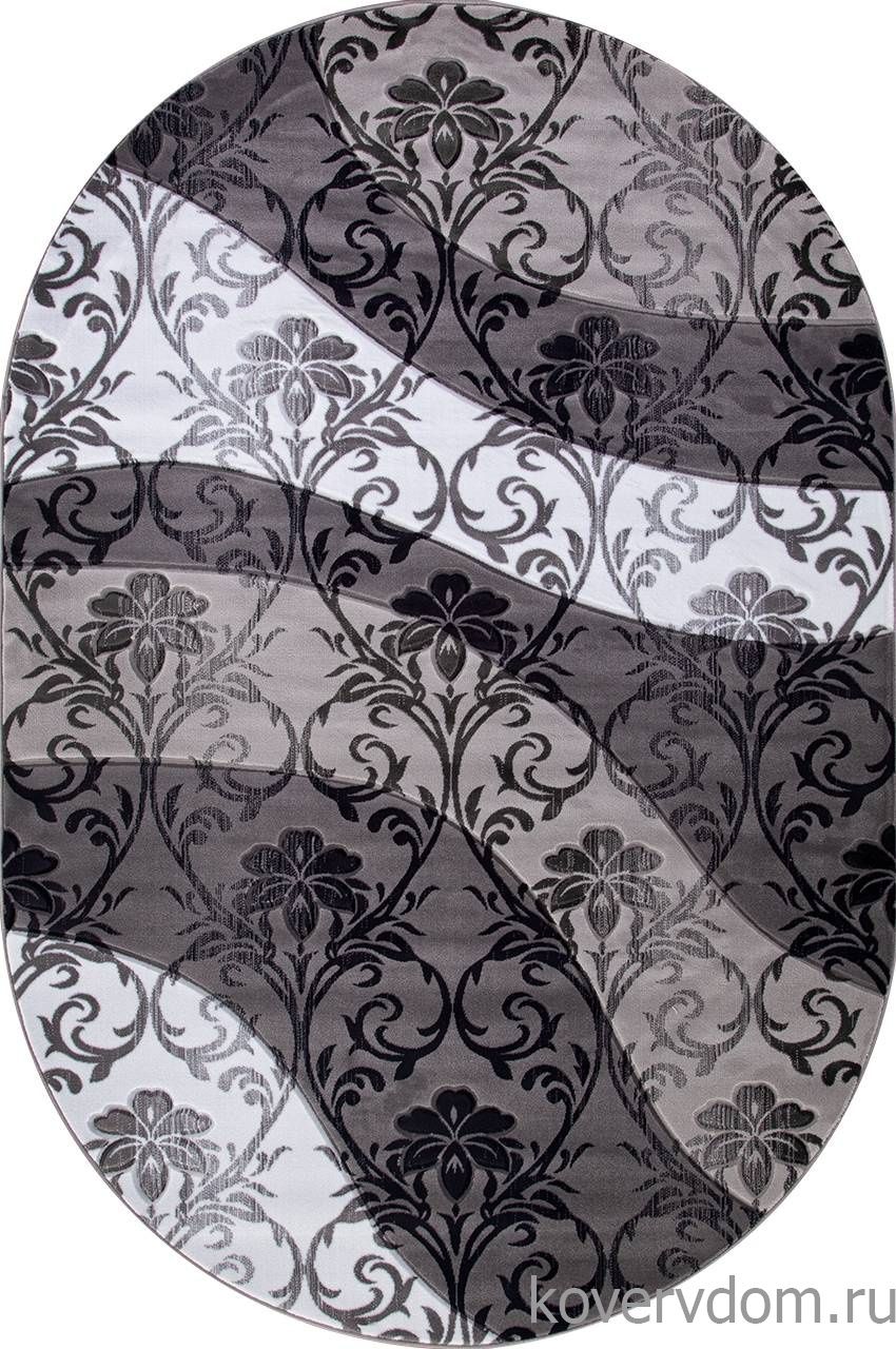 Ковер MEGA CARVING D268 GRAY Овал