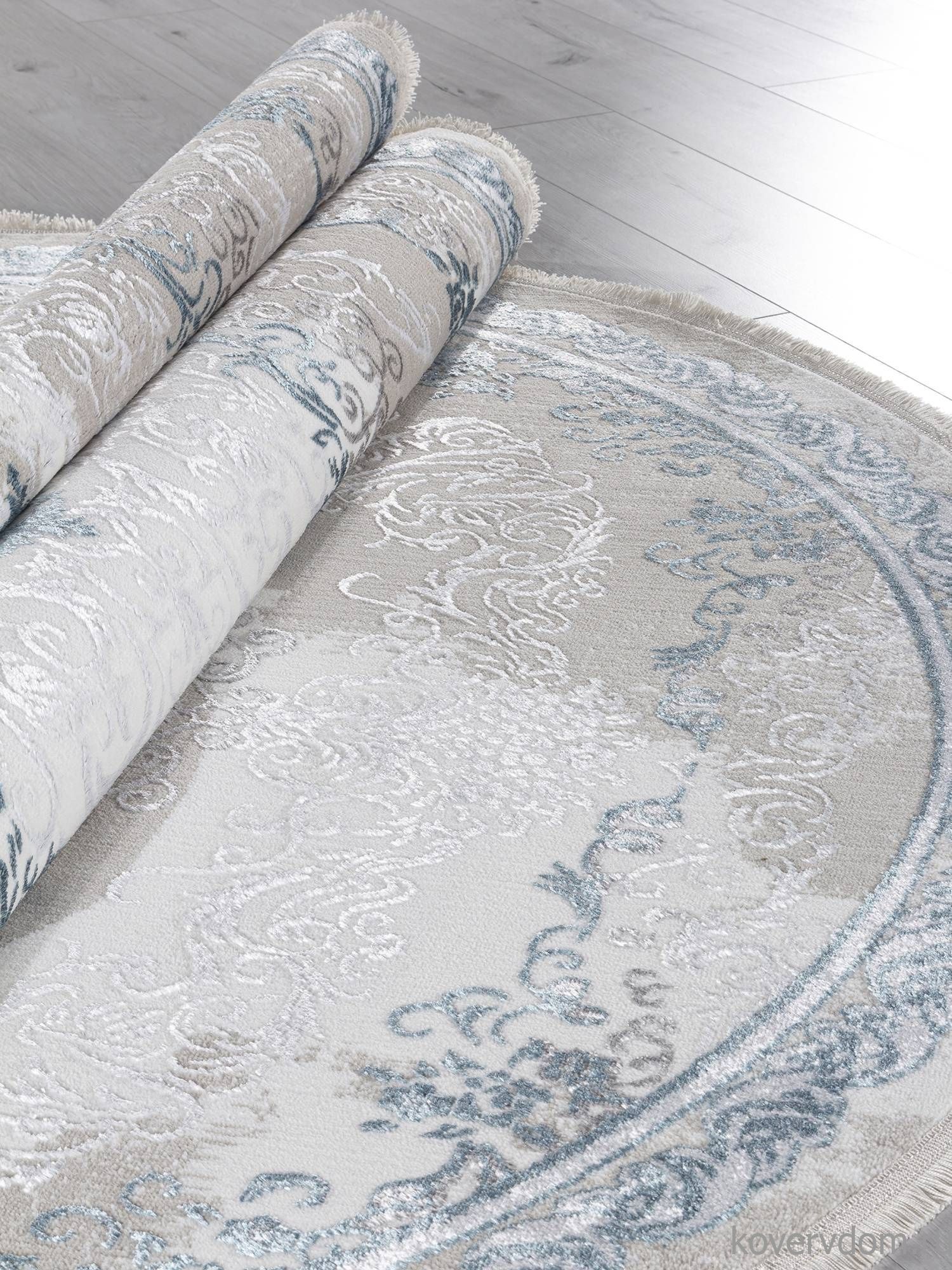 Ковер EFSAN L278A CREAM SHRINK / BLUE FDY Овал Ковер EFSAN L278A CREAM SHRINK / BLUE FDY Овал