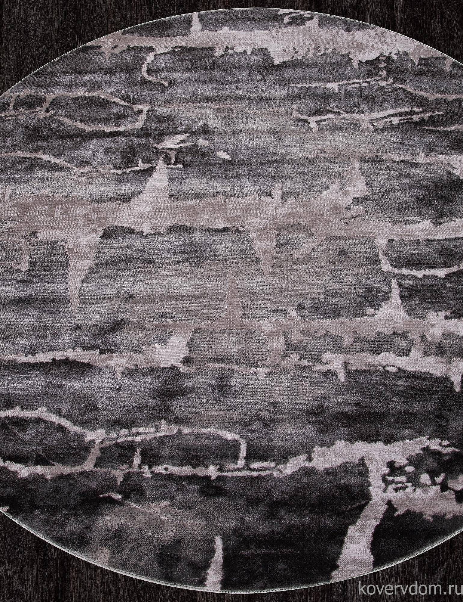 Ковер TEMPO 0101QB C.POLY L.GREY / D.GREY Круг Ковер TEMPO 0101QB C.POLY L.GREY / D.GREY Круг